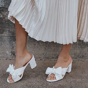 Dorothea Ivory Knotted High Heel Sandals Size 6